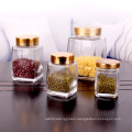 120ml High quality square  food grade glass storage jar kitchen storage jar with screw lid